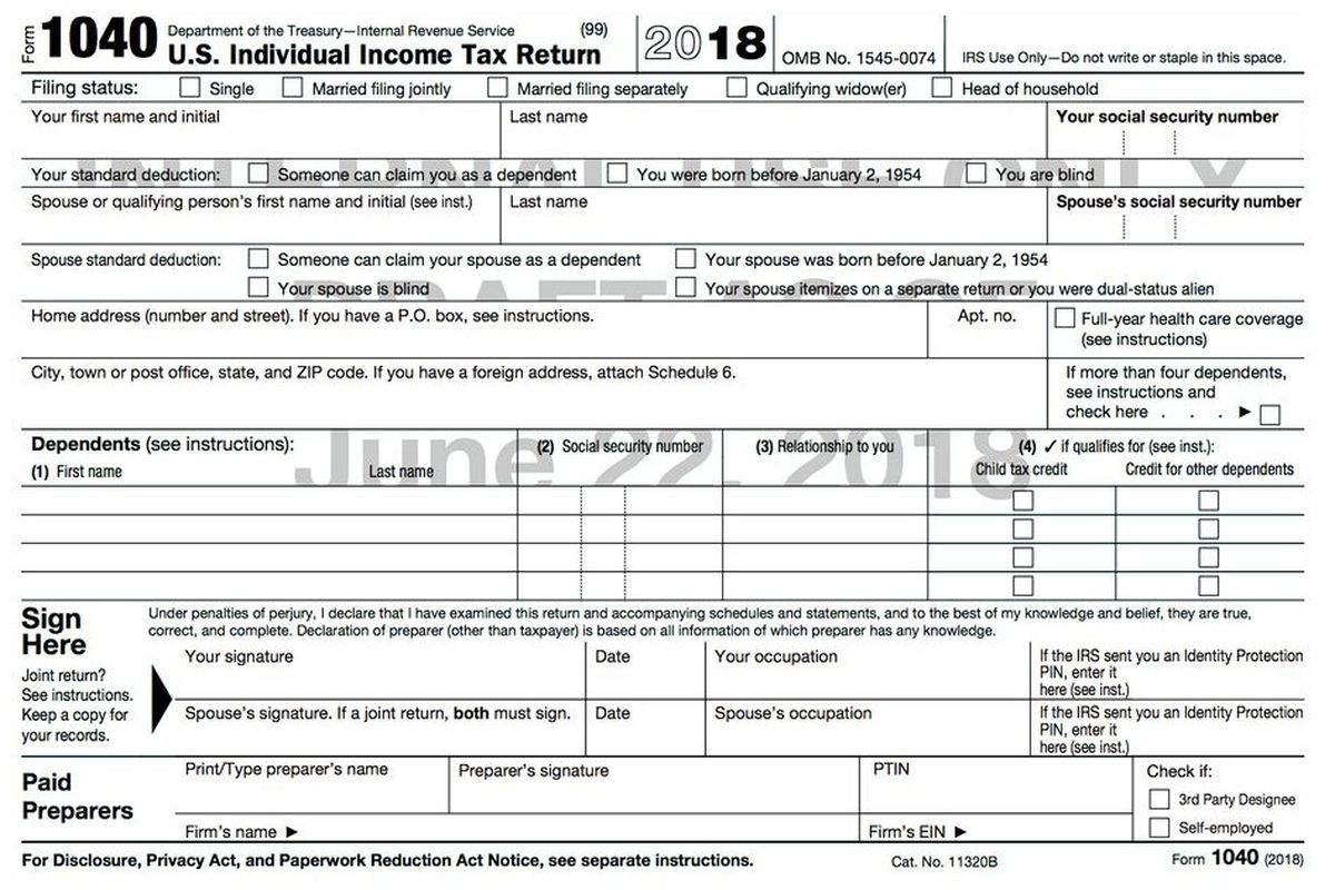 The IRS Shrinks The 1040 Tax Form But The Workload Stays 1040 Form 