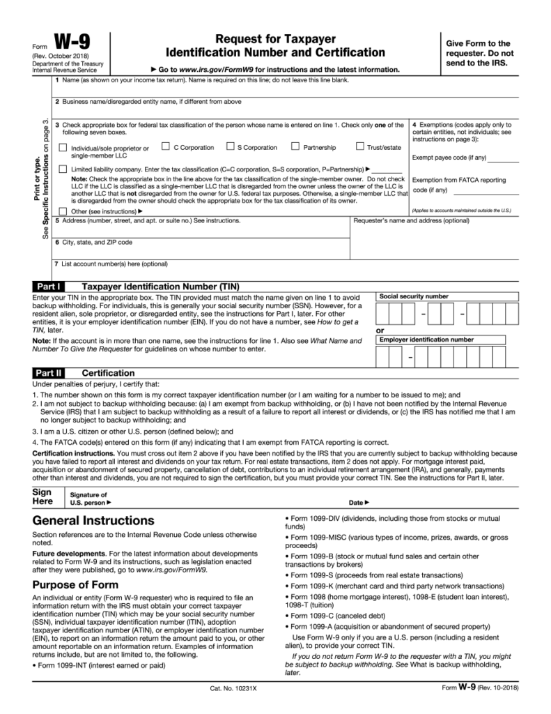 W9 Download And Print PDF Templates