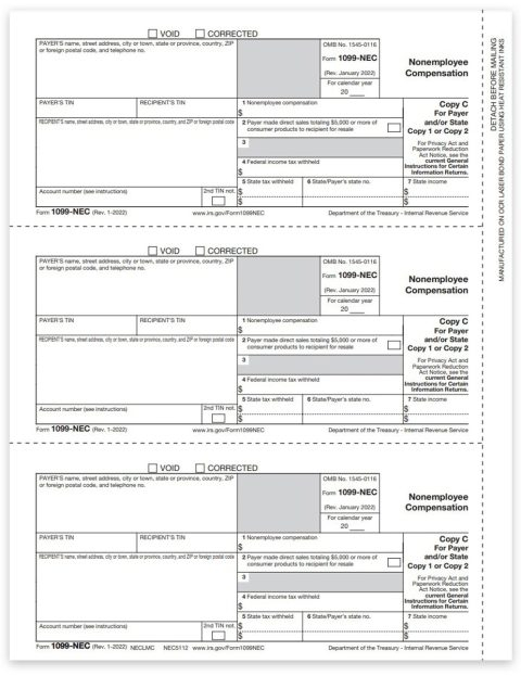 1099NEC Forms Set Non Employee Compensation DiscountTaxForms