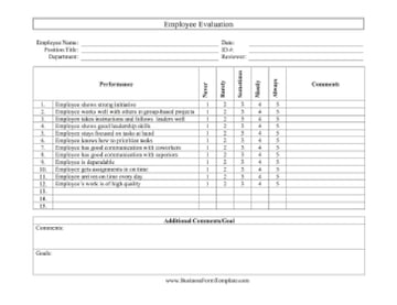 20 Best Free Employee Evaluation Form Templates In Word Format 2021 