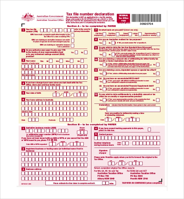 9 Sample Employee Declaration Forms Sample Example Format