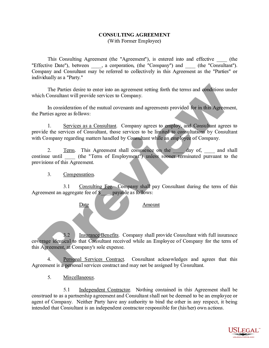 Agreement Former Employee For Use Of Company Laptop US Legal Forms