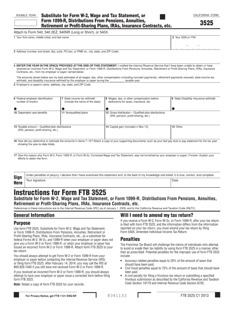 CA FTB 3525 2013 Fill Out Tax Template Online US Legal Forms