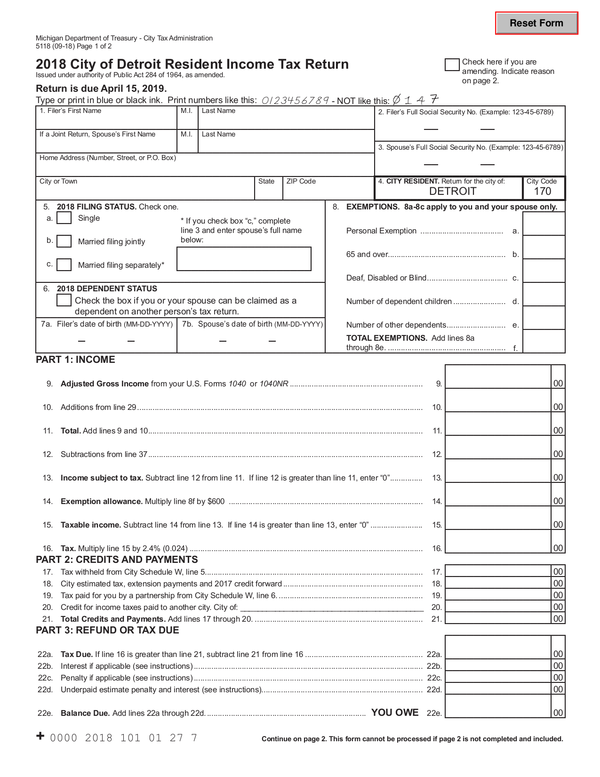 City Of Detroit Mi Withholding Tax Discontinuance Form