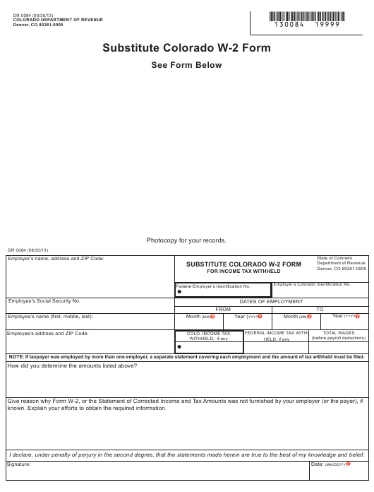 Colorado Income Tax Withholding Worksheet For Employers PINCOMEQ