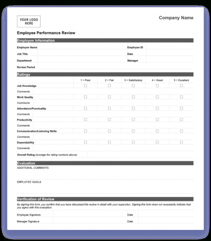 Editable 70 Free Employee Performance Review Templates Word Pdf New 