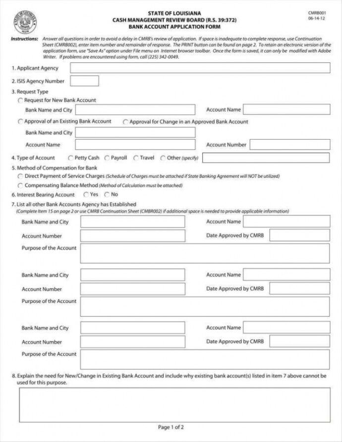 Editable 9 Account Application Form Templates Free Pdf Format New User