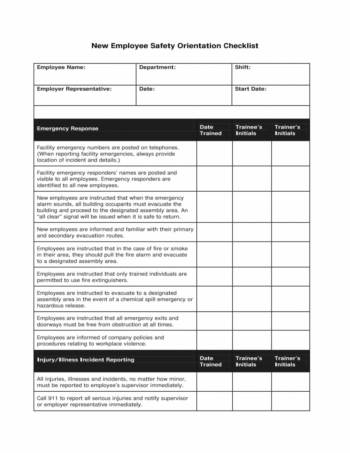 Editable Orientation Checklist Template Dremelmicro