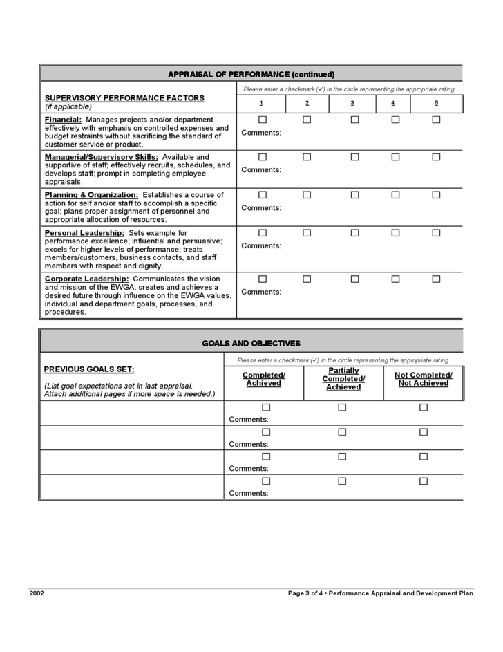 Employee Evaluation Form Sample Free Download