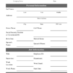 Employee Information Form Download Printable PDF Templateroller