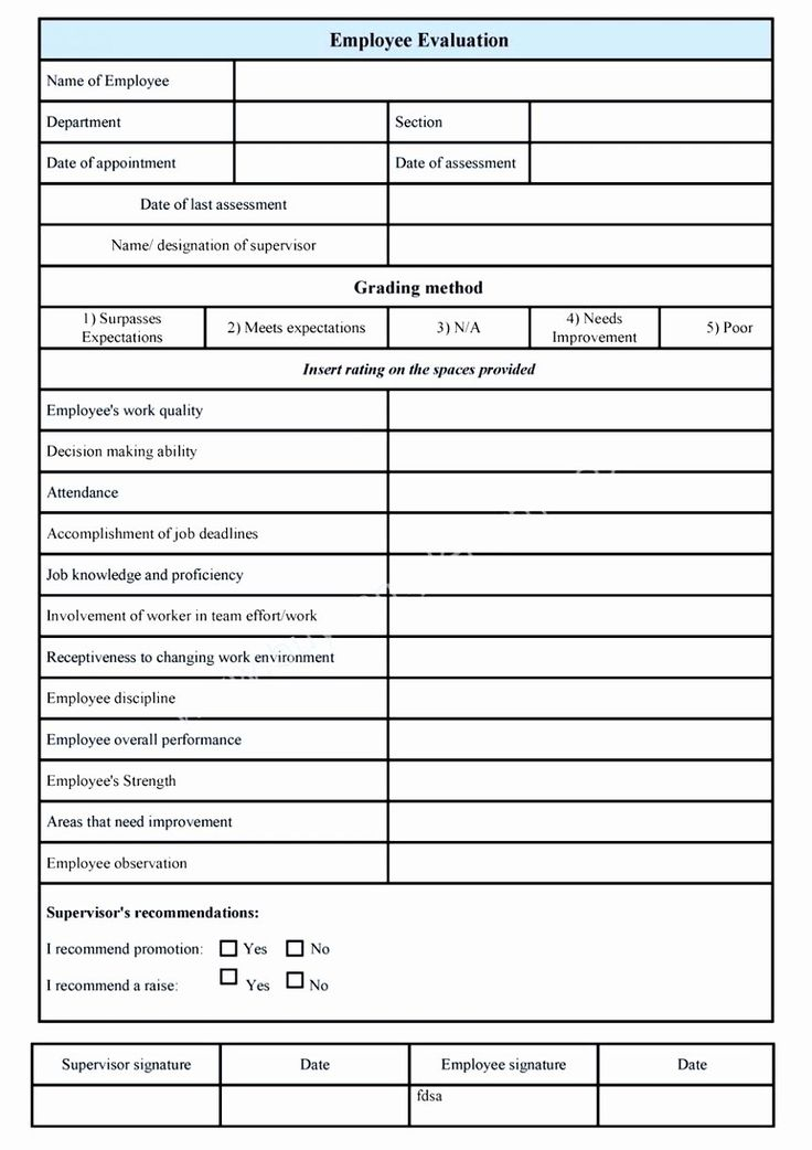 Employee Performance Evaluation Template Fresh 9 Staff Evaluation Form 