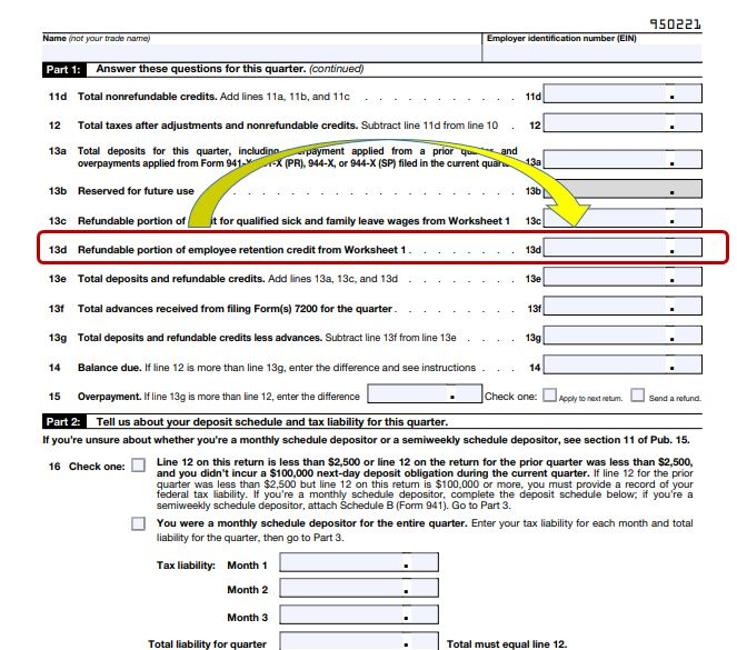 Employee Retention Tax Credit On 941