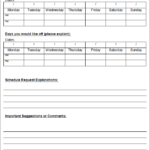 Employee Schedule Request Form