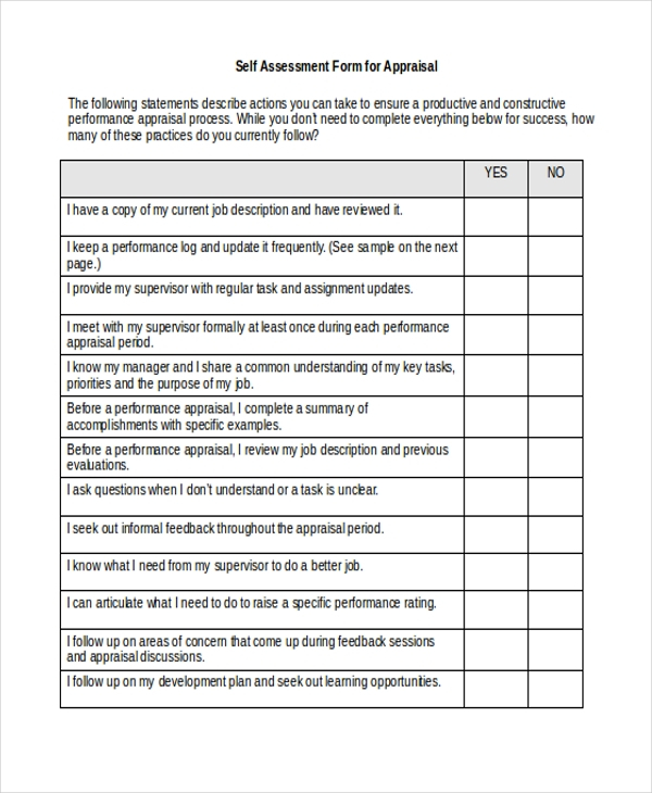 Employee Self Evaluation Examples Templatesz234