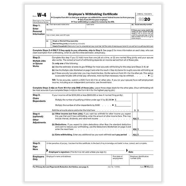 Form W 4 2020 Printable Pdf 2022 W4 Form