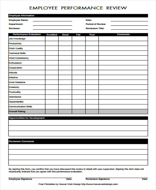 FREE 16 Employee Evaluation Forms In PDF