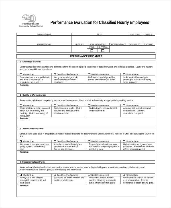 FREE 21 Employee Evaluation Form Samples Templates In PDF MS Word