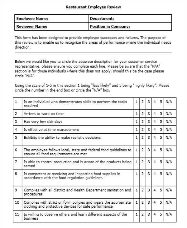 FREE 21 Employee Evaluation Form Samples Templates In PDF MS Word