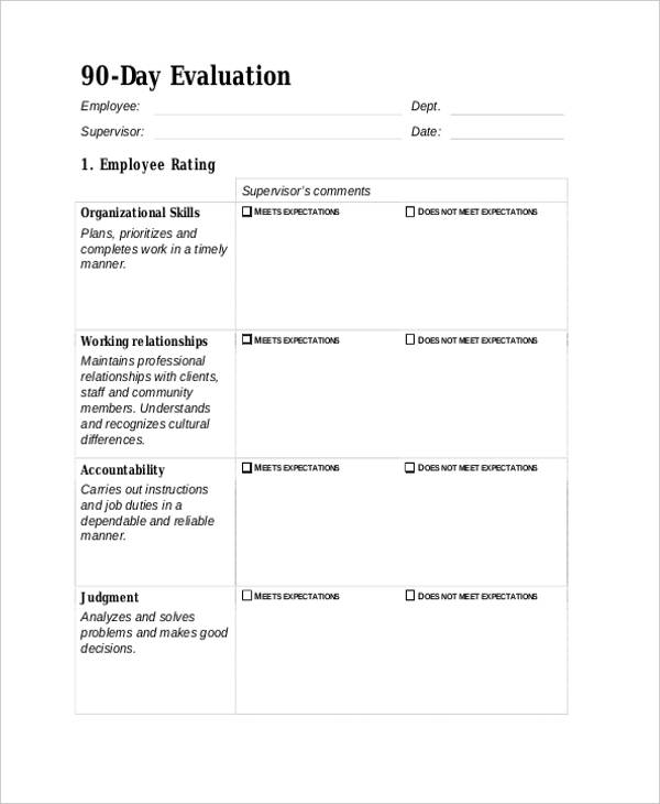 FREE 25 Employee Evaluation Forms In PDF MS Word Excel