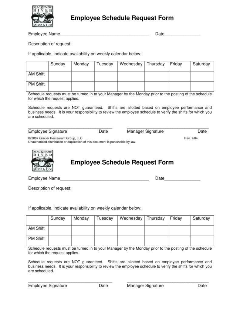 FREE 5 Restaurant Schedule Forms In PDF MS Word Excel