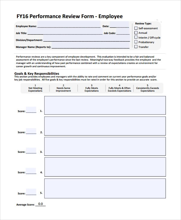 FREE 6 Sample Self Review Templates In MS Word PDF