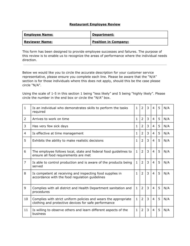 FREE 7 Chef Evaluation Forms In PDF MS Word Excel