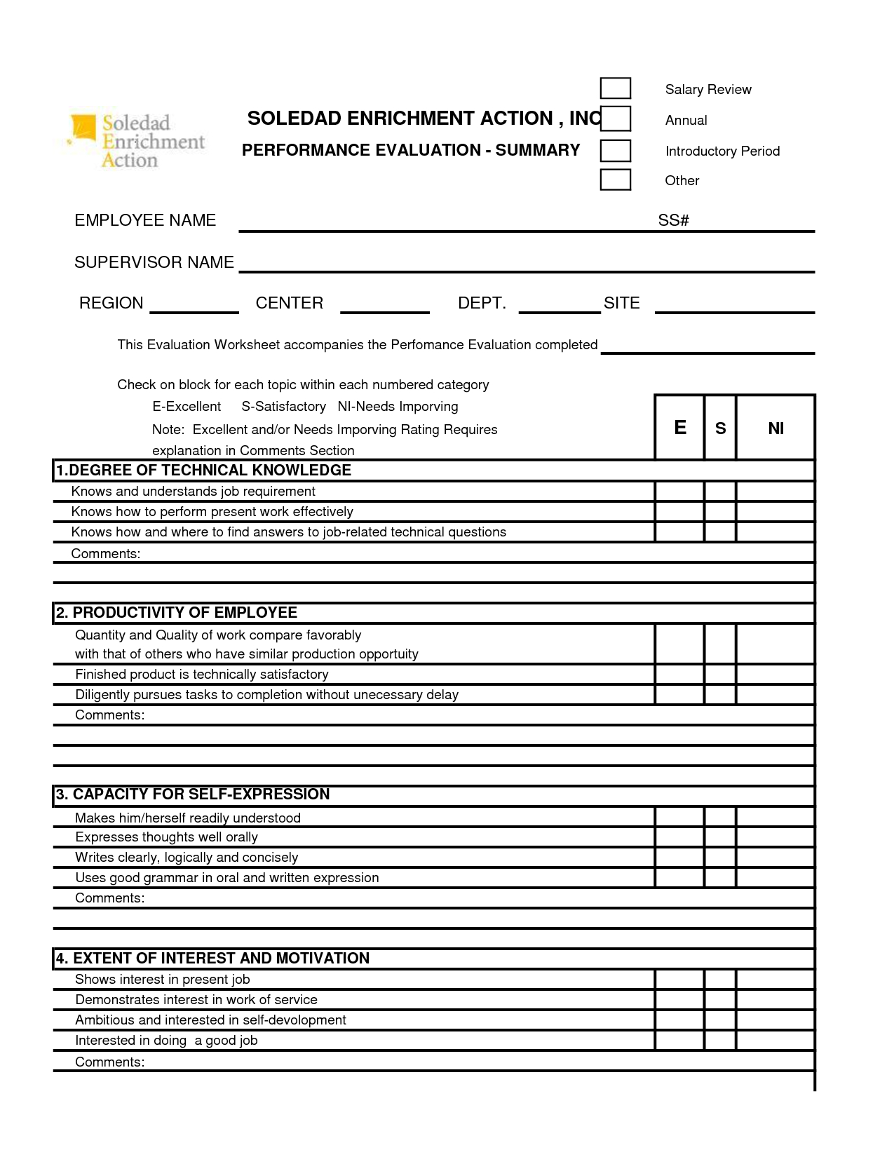 Free Employee Performance Review Templates Smartsheet Free Employee 