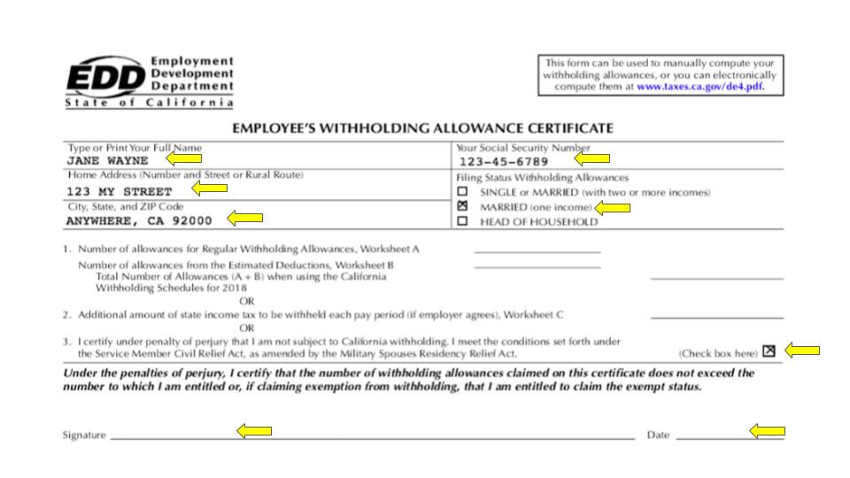 How To Complete Forms W 4 Attiyya S Ingram AFC WithholdingForm