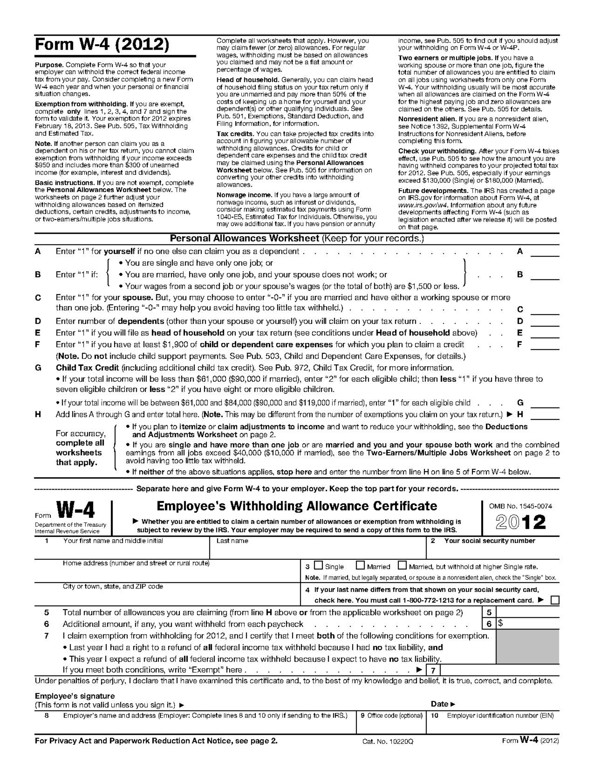 Illinois W 4 2020 Printable 2022 W4 Form