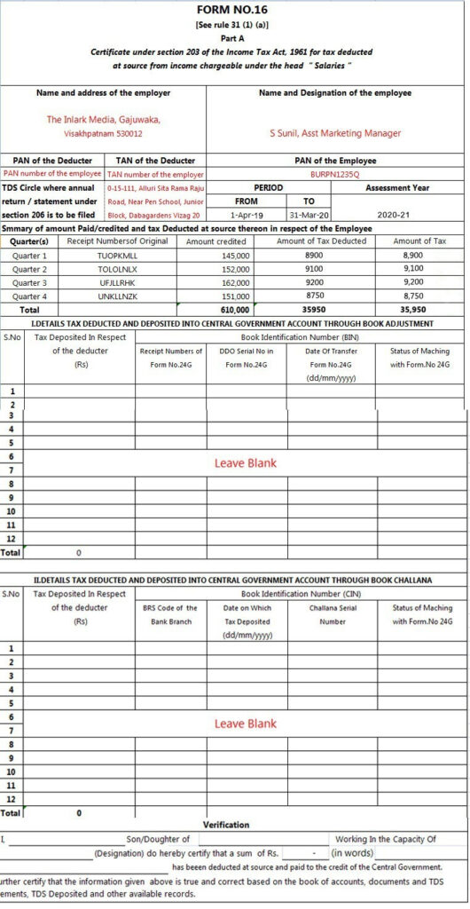 Income Tax Declaration Form For Employee Fy 2022 16 In Excel 2022 