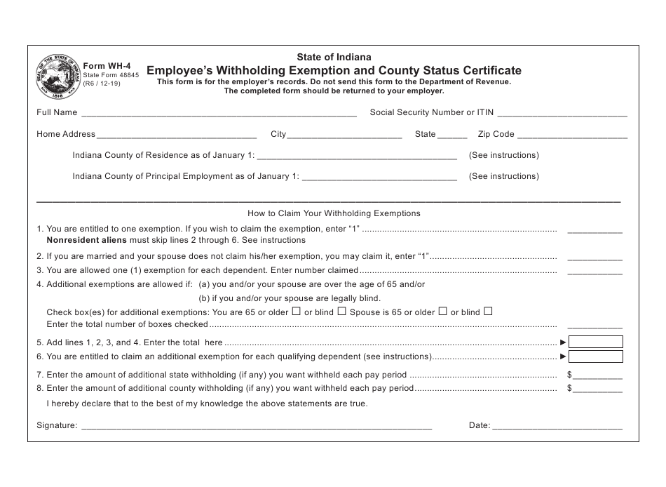 Indiana State Employee Tax Forms 2022 Employeeform