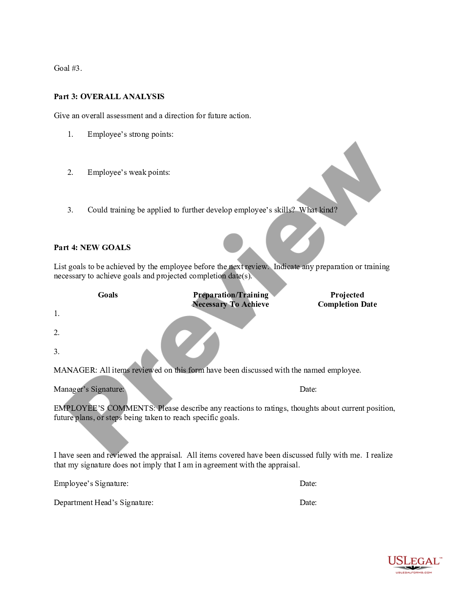 Kings New York Employee Evaluation Form For Police Officer US Legal Forms