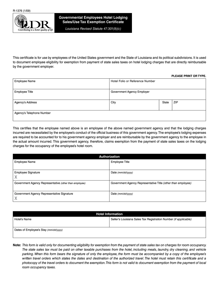 Louisiana Hotel Tax Exempt Form 2020 Fill And Sign Printable Template