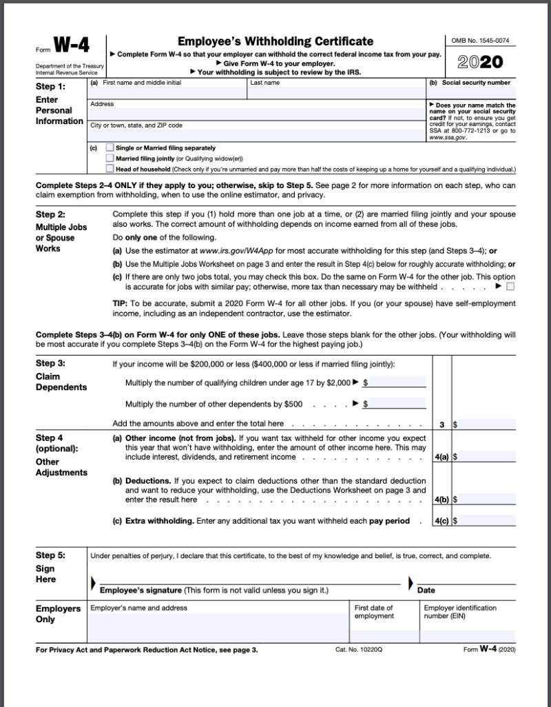 Major Revamp Of W 4 withholding Form Merlak Tax Advisory Group Inc 