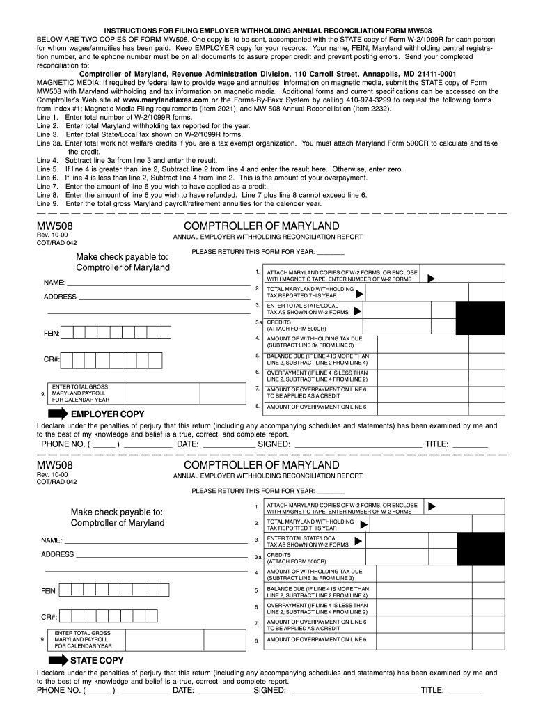 MD Comptroller MW508 2000 Fill Out Tax Template Online US Legal Forms