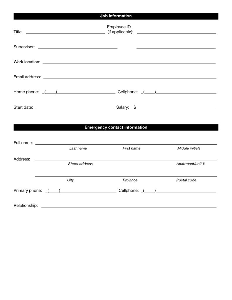 New Employee Forms 2