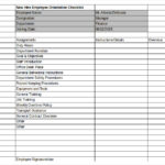 New Employee Orientation Checklist Excel Planner Template Free