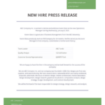 New Hire Press Release Template PDF Templates Jotform