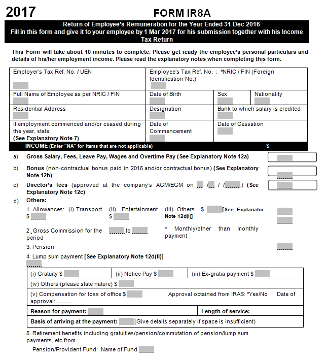 Payroll IRAS Income Tax Forms For Employers EHR Payroll Payroll