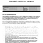 Performance Appraisal Self Evaluation Business Tools