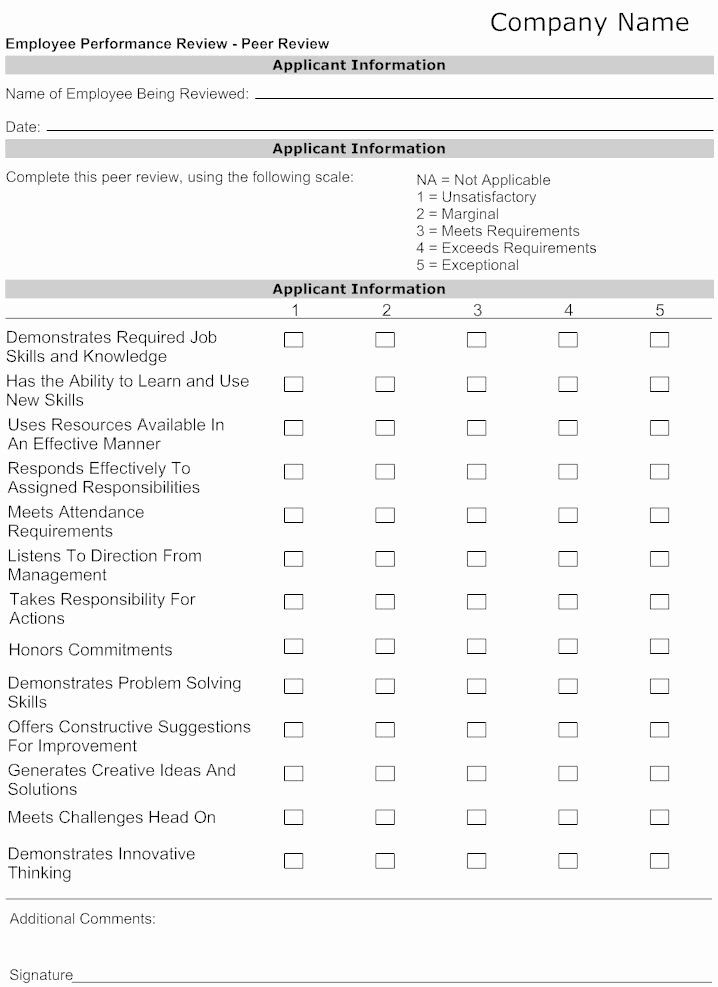 Performance Evaluation Form Template Unique Best 25 Employee Evaluation 