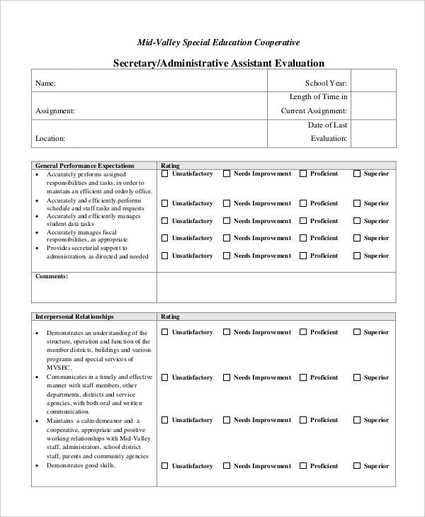 Performance Review Example 9 Free Word Excel PDF Documents 