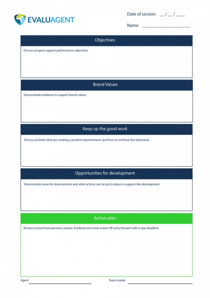 Printable Free Call Center 11 Coaching Form Template Evaluagent 