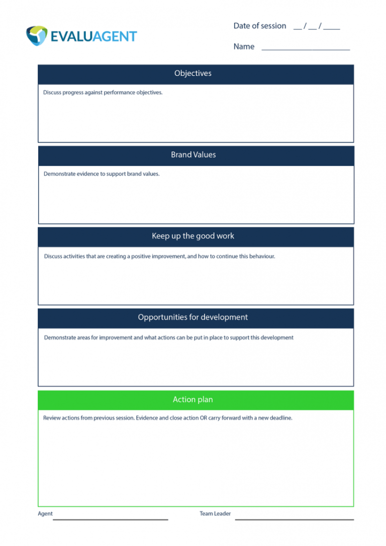 Printable Free Call Center 11 Coaching Form Template Evaluagent 