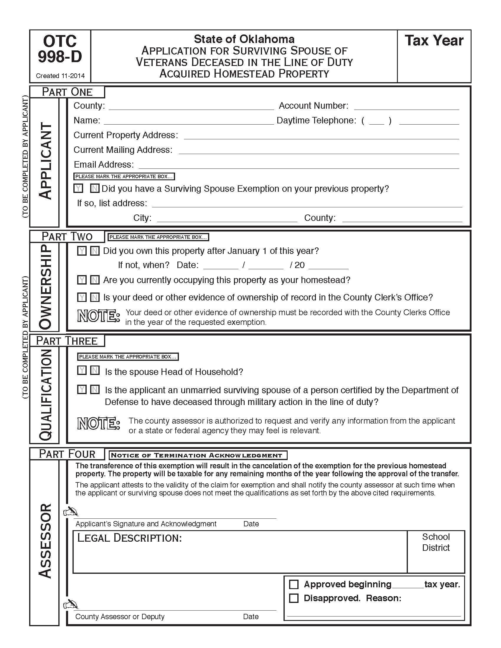 Property Tax Exemption Application Form PRFRTY