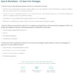 Quiz Worksheet CA New Hire Packages Study