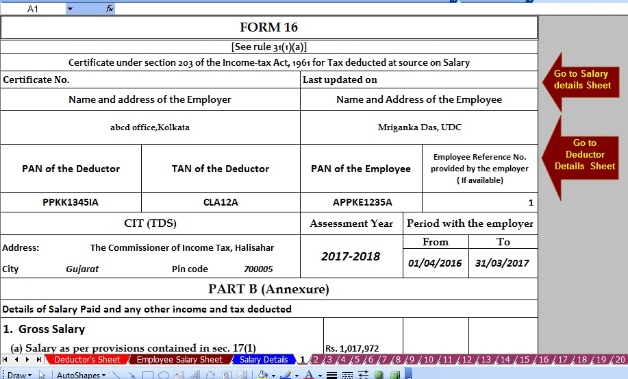 Taxexcel Automated Master Of Form 16 Part B F Income Tax Expectations 