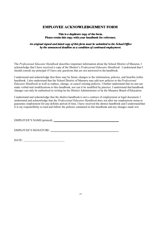 Top 10 Employee Acknowledgement Form Templates Free To Download In PDF 