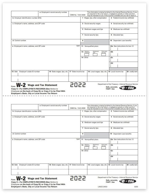 W2 Tax Forms Copy C 2 For Employee State Local Or File ZBPforms