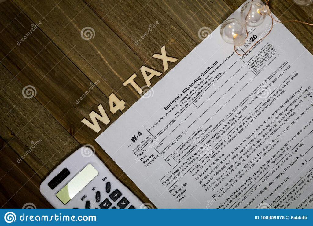 W4 Tax Form For 2020 Employee Withholding Certificate Concept To 